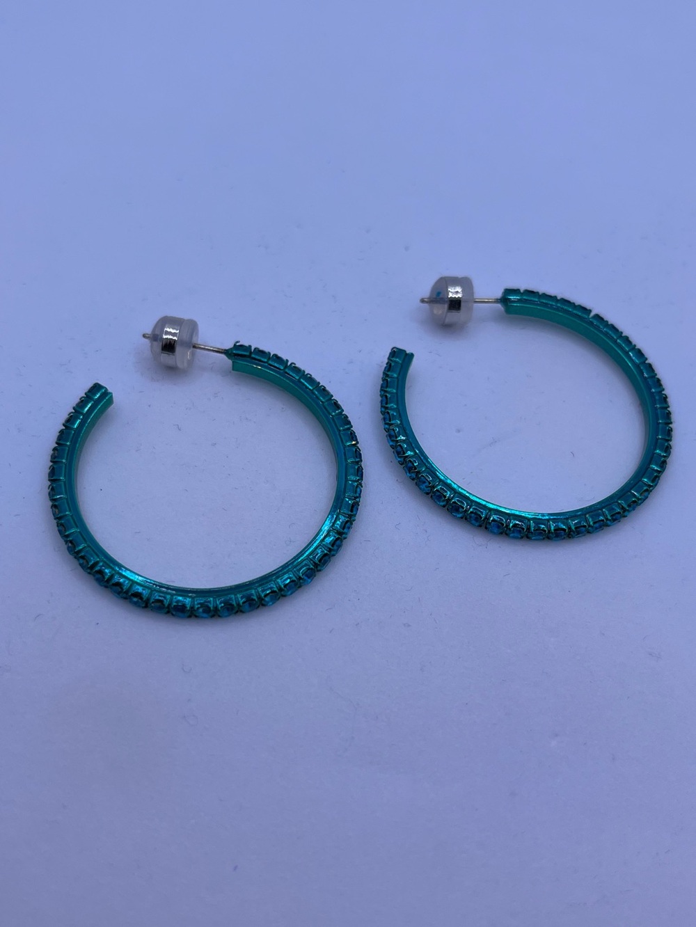 “Ava” Hoop Earrings - Metallic Peacock